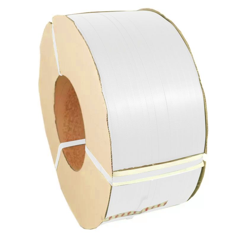 PP Band Umreifungsband wei oder schwarz. 5,0x0,47 mm, 69 kg Reikraft, 7000 m pro Rolle, Automatenqualitt, 200 mm Kerndurchmesser